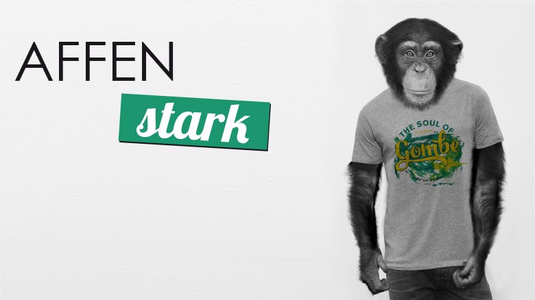 ajoofa, shirt, t-shirt, bedruckt, kunst, affe, affen, design, designer, malen, gots, nachhaltig, fair